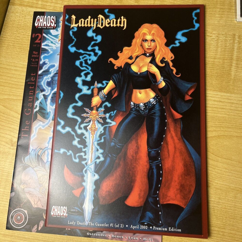 Lady Death The Gauntlet #1 Premiun Edition + #2 2002 Classic Chaos NM+
